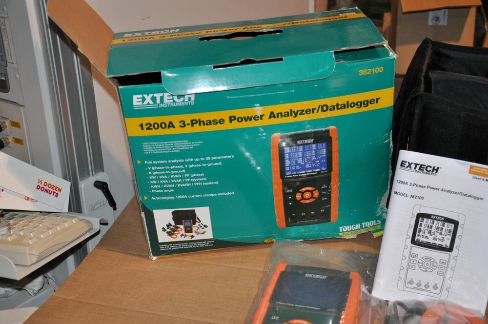 Extech 1200A 382100 3-Phase Power Analyzer/Datalogger Kit