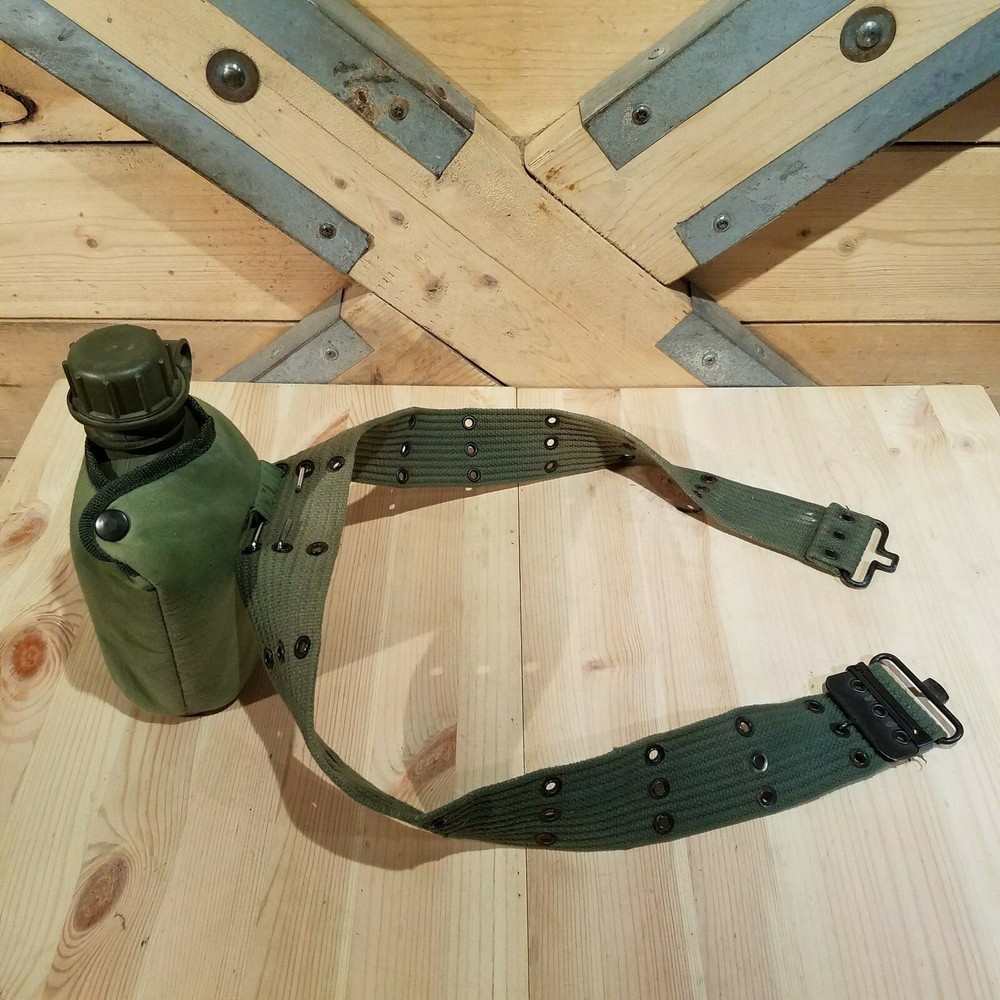 Canteen with Cover and Cotton Army Belt - Swanky Barn
