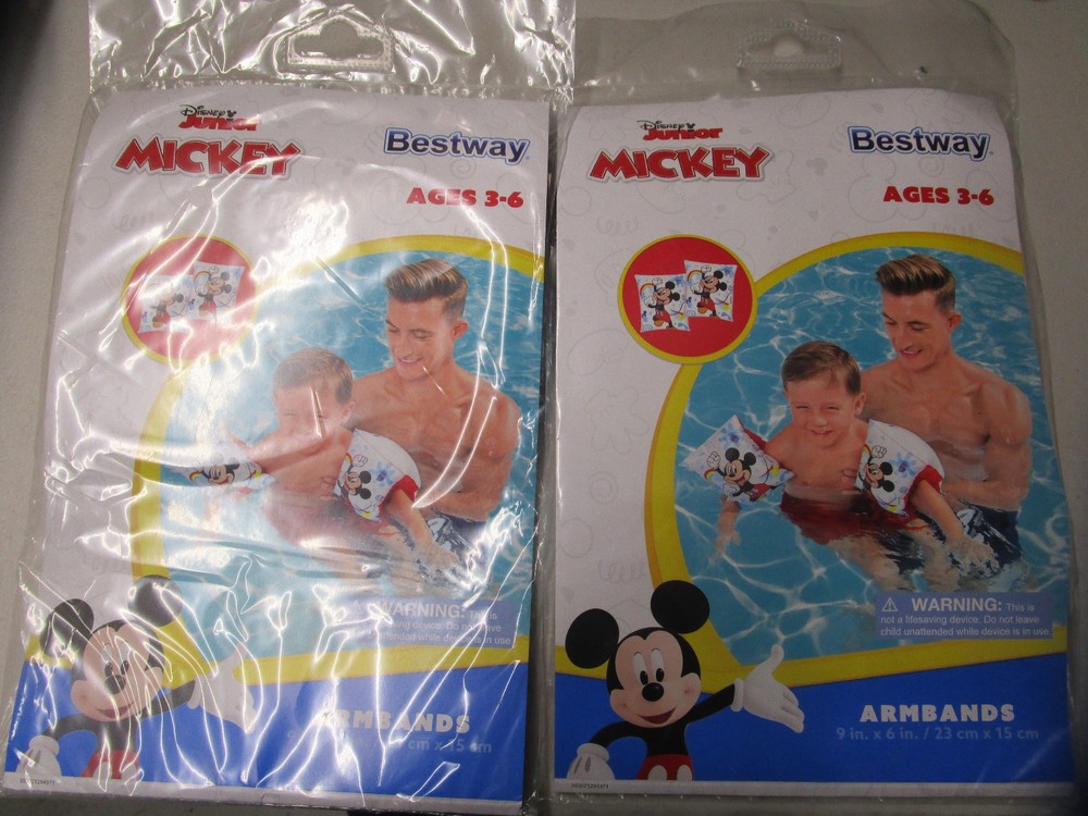 Disney Junior MICKEY Mouse Armbands 9x6" Inflatable Floaties 2 Pairs