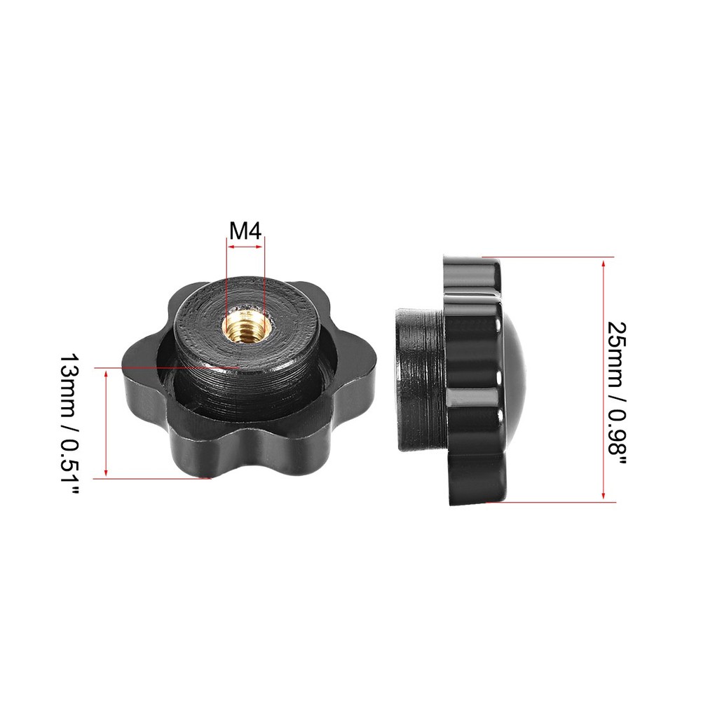 Locking handle star knob knobs M4×7mm female thread 10p