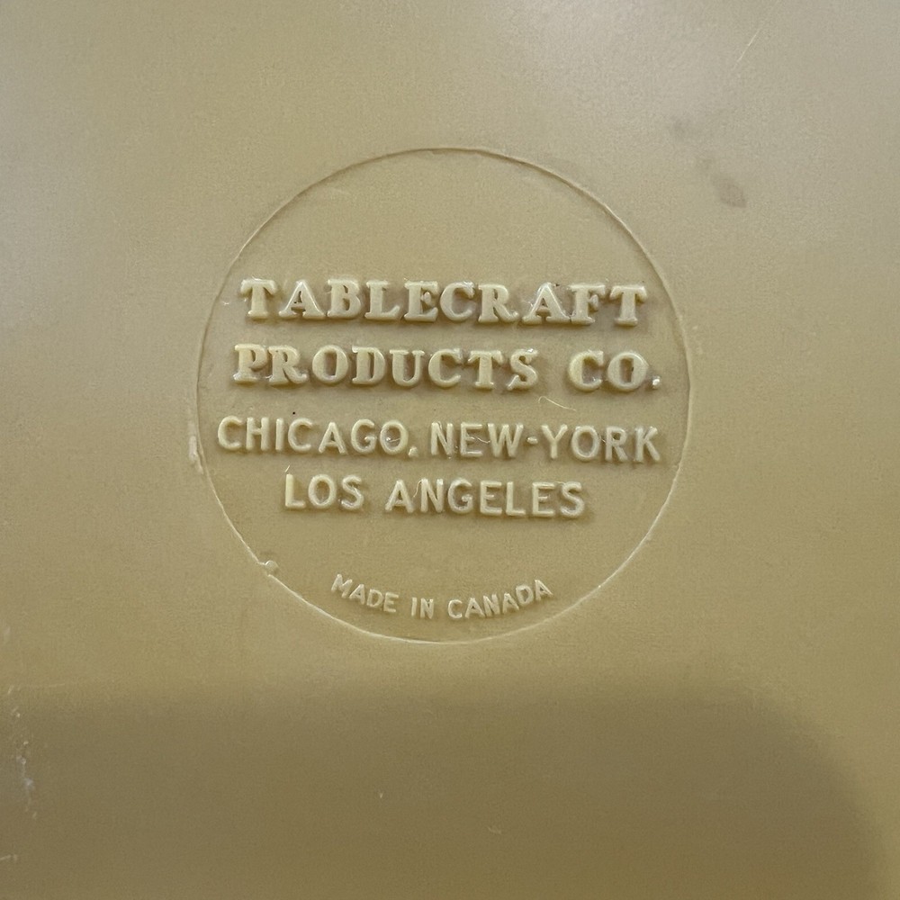 (2) Vintage TableCraft Rectangular Serving Tray - Yellow 14” X 11”