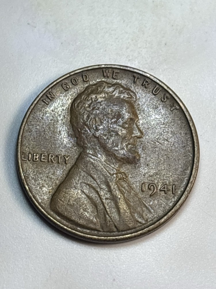 1941 wheat penny reverse die crack error AU CONDITION - Great Quality nice error