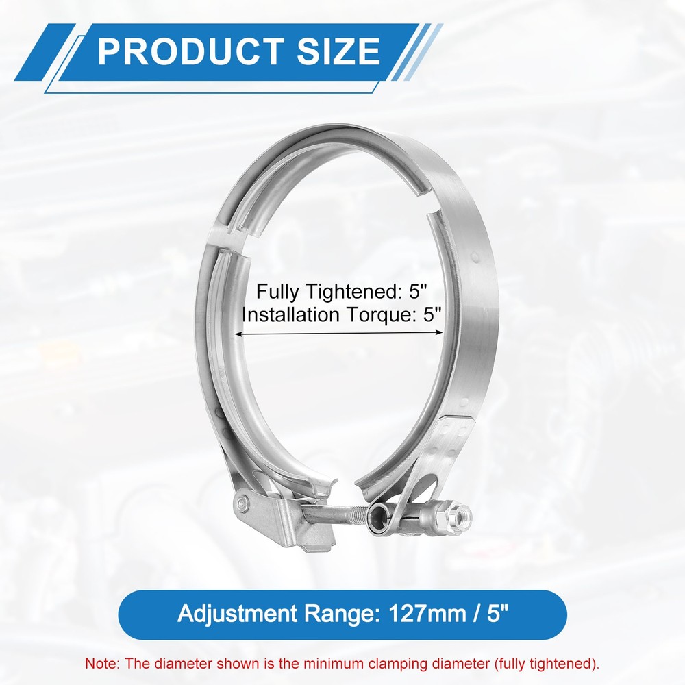 5" Quick Release V Band Clamp Adjustment Range 127mm / 5inch