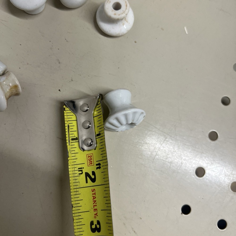 Lot 13 Antique White Ceramic Drawer Pulls Cabinet Knobs Assorted Lot Sizes