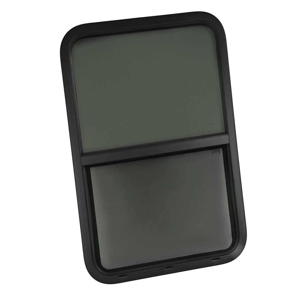 24" Width X 36" Height RV Window Vertical Sliding Tempered Glass W/Mesh Screen