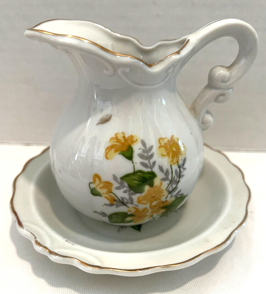 Pitcher & Bowl floral miniature Japan