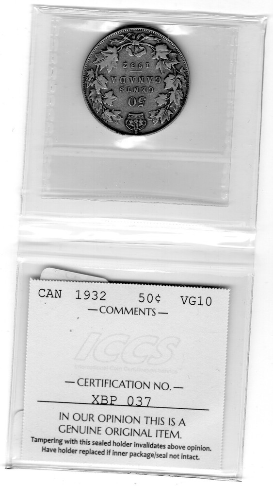 CAN 1932 50 cent VG10