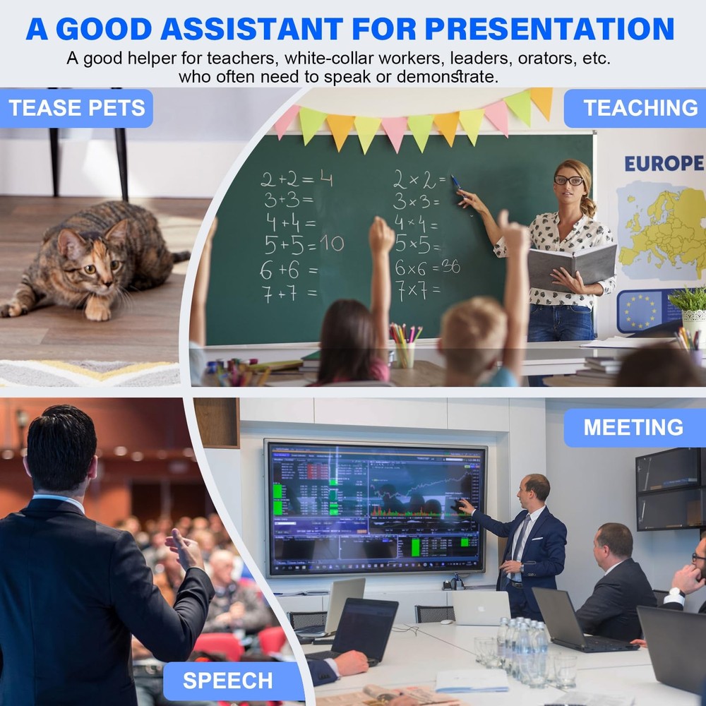 Presentation Clicker Wireless Presenter Remote for Black-Red AAA