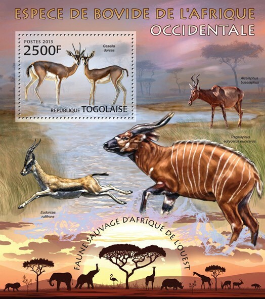 2013 TOGO  MNH. BOVID SPECIES   |  Y&T Code: 641  |  Michel Code: 4830 / Bl.784