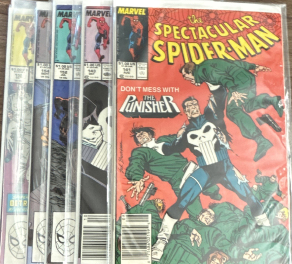 Marvel The Spectacular Spider-Man Comic Lot Issues 141, 143, 152, 154, 155