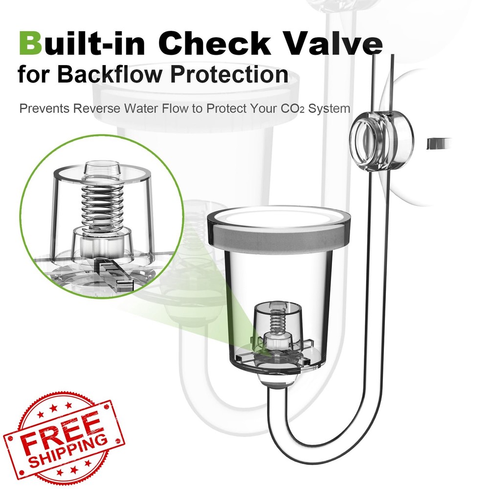 FZONE CO₂ Diffuser Aquarium S 19mm Check Valve Bubble Counter