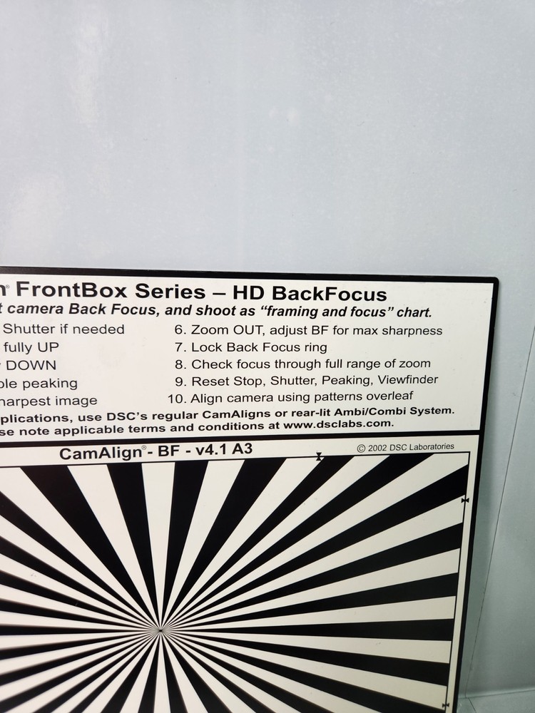 DSC Labs CamAlign FrontBox Series Calibration Chart Chroma Match Pro 15.5 A3