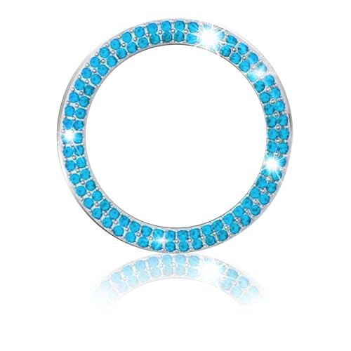 Bling Crystal Push Start Engine Button Cover, Car Rhinestone Engine Start Blue