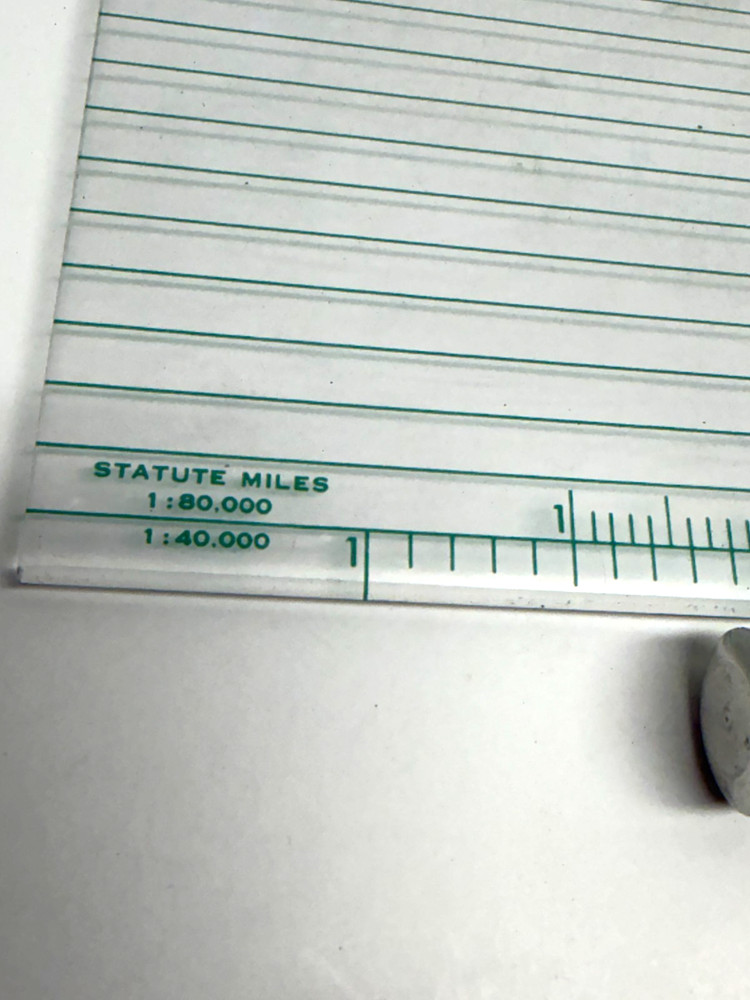 Vintage P-72 Course Protractor Plotter 4 x 15 Clear