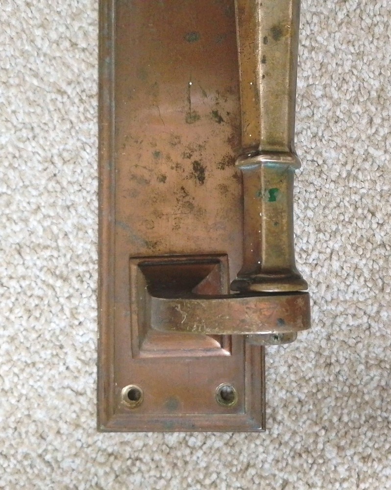 Victorian/Edwardian Antique Solid Brass Door Pull Handle Vintage LARGE 14.5"