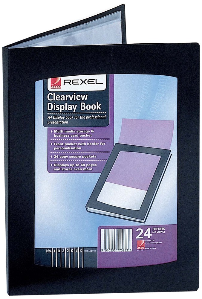 Rexel A5 Clearview Display Book - Black 1 Pack