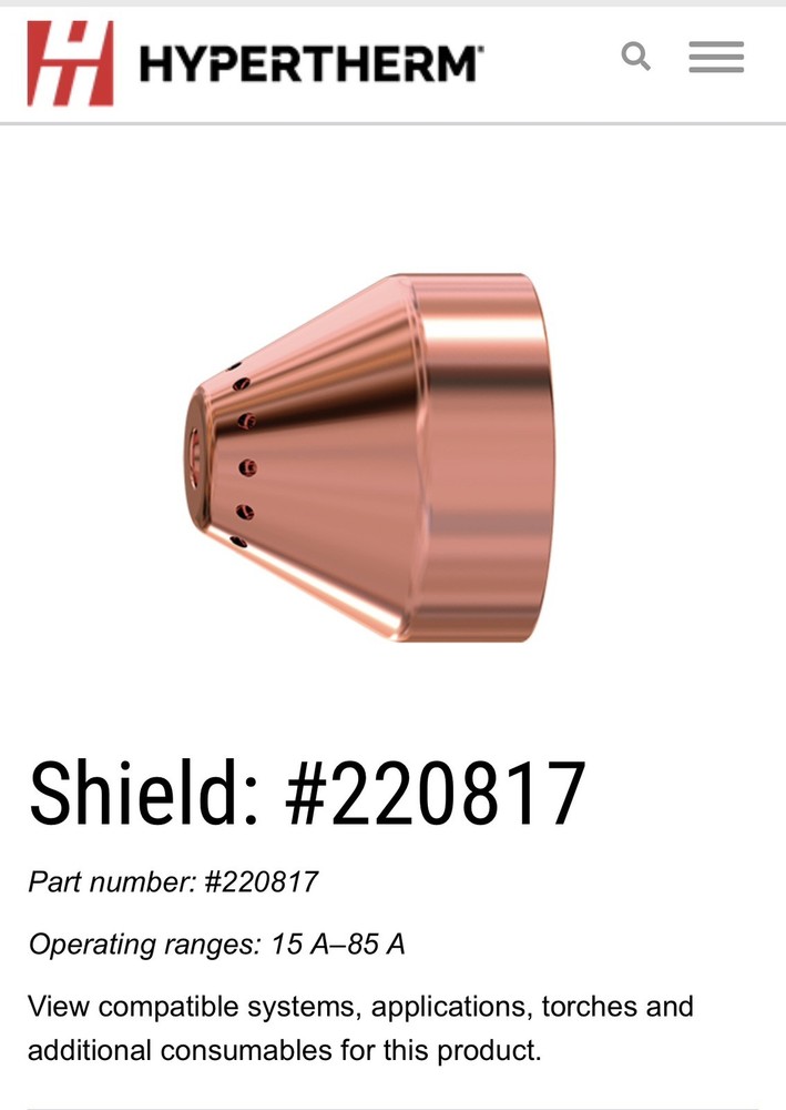 Hypertherm Shield 220817 for Power Max (220817)
