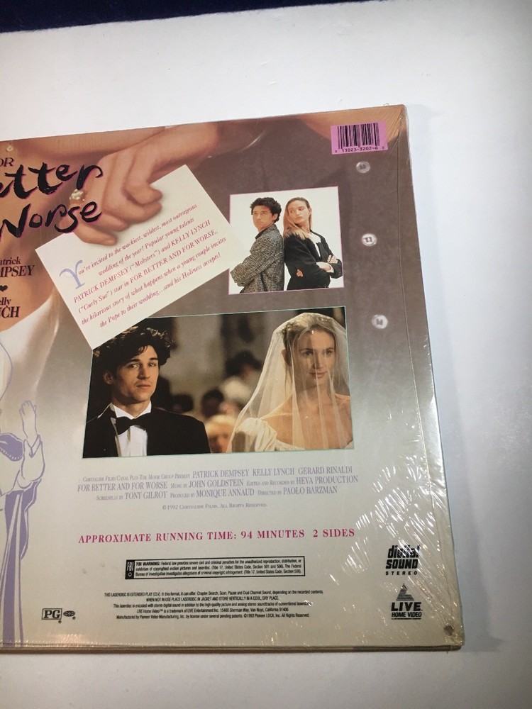For Better Or Worse (1995) Laserdisc