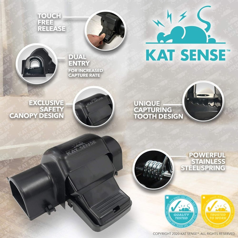 Efficient Tunnel Design Rodent Traps - Covered & Quick Humane Kill, 2 Count