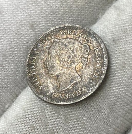 1880 H Canada 5 Cents Silver Coin