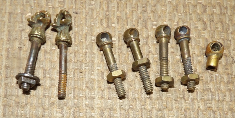 6 Antique Brass Drawer Pull Handle Posts Victorian Replacement Dresser Vanity