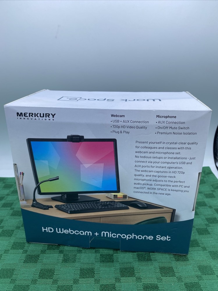 Work Space HD Webcam & Microphone Set 720p HD Mercury Innovations USB AUX