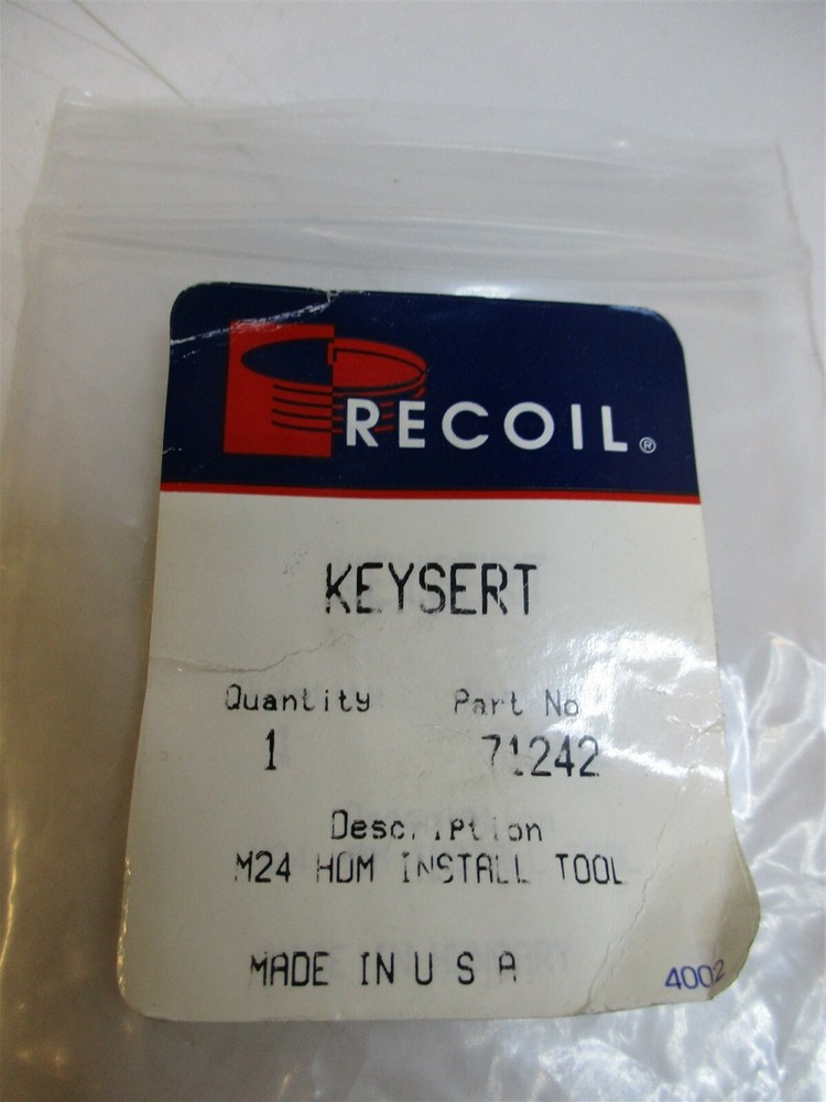 Recoil 71242 Thread Insert Hand Installation Tool For Keylocking Insert