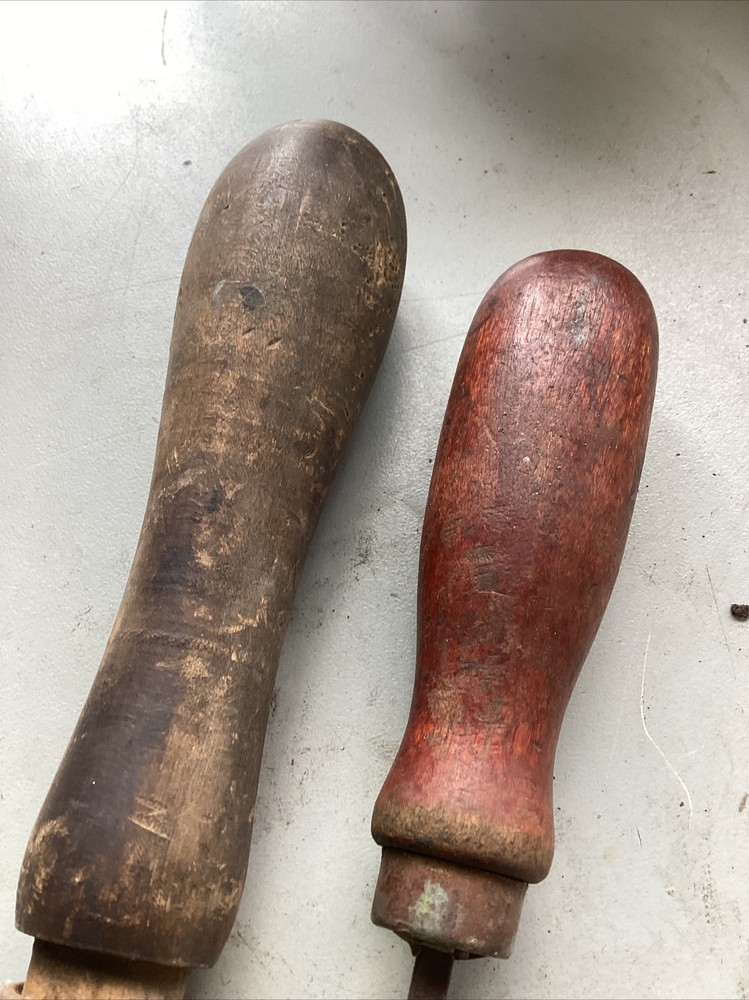 2 Vintage Wood Handle Soldering Iron