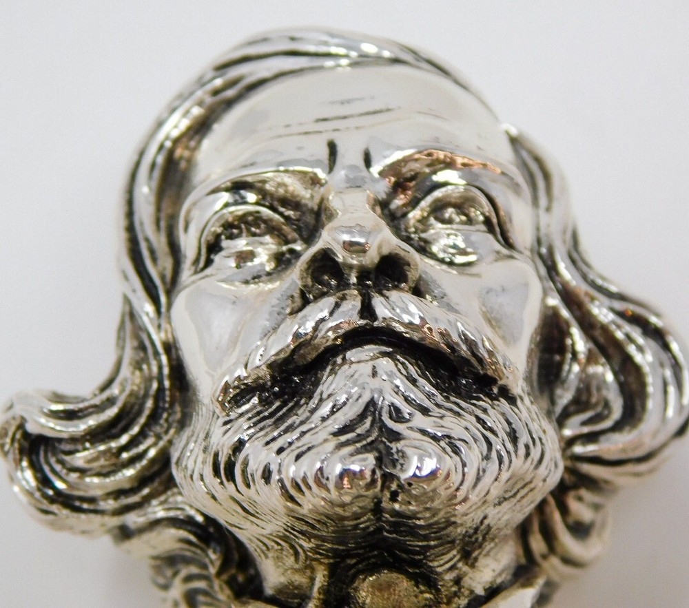 Solid 800 Silver Giuseppe Verdi 4.5" Statuette Italian 202 grams Composer Bust