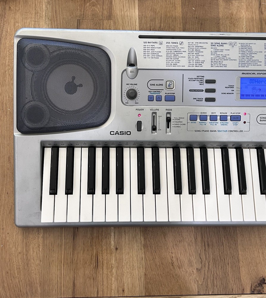 Casio CTK-593 Silver Electronic Keyboard TESTED WORKS GREAT