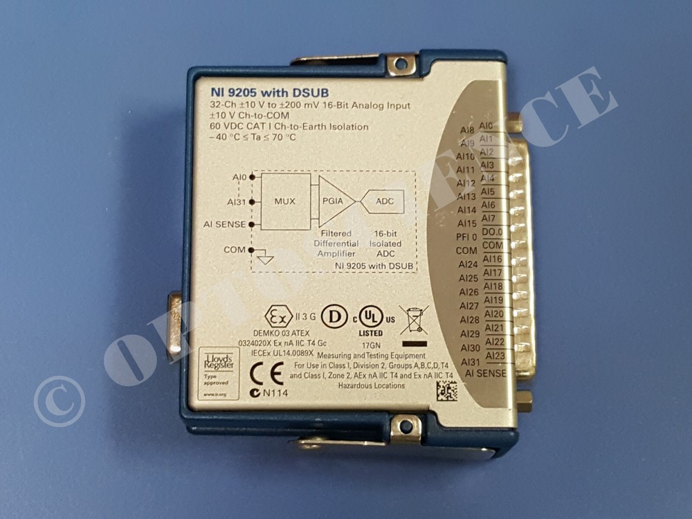 National Instruments NI 9205 cDAQ Analog Input Module, 32 Channels, D-Sub
