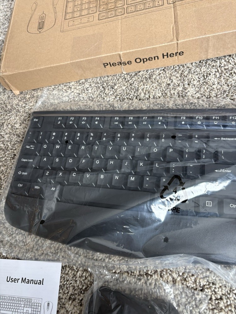 Wireless Keyboard and Mouse Combo, EDJO 2.4G Full-Sized Ergonomic