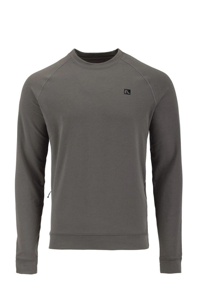 Flylow Donner Crew Men's Shirt, Shadow Heather, Medium