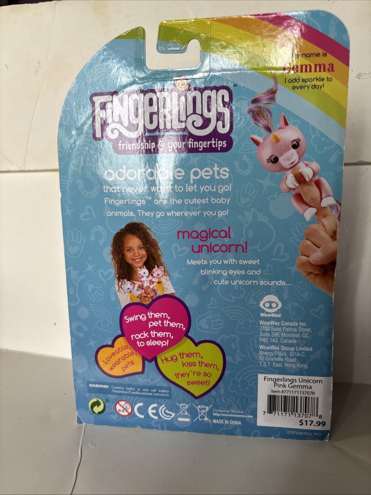 Gemma Light Up Unicorn Fingerlings Friendly Interactive Toy