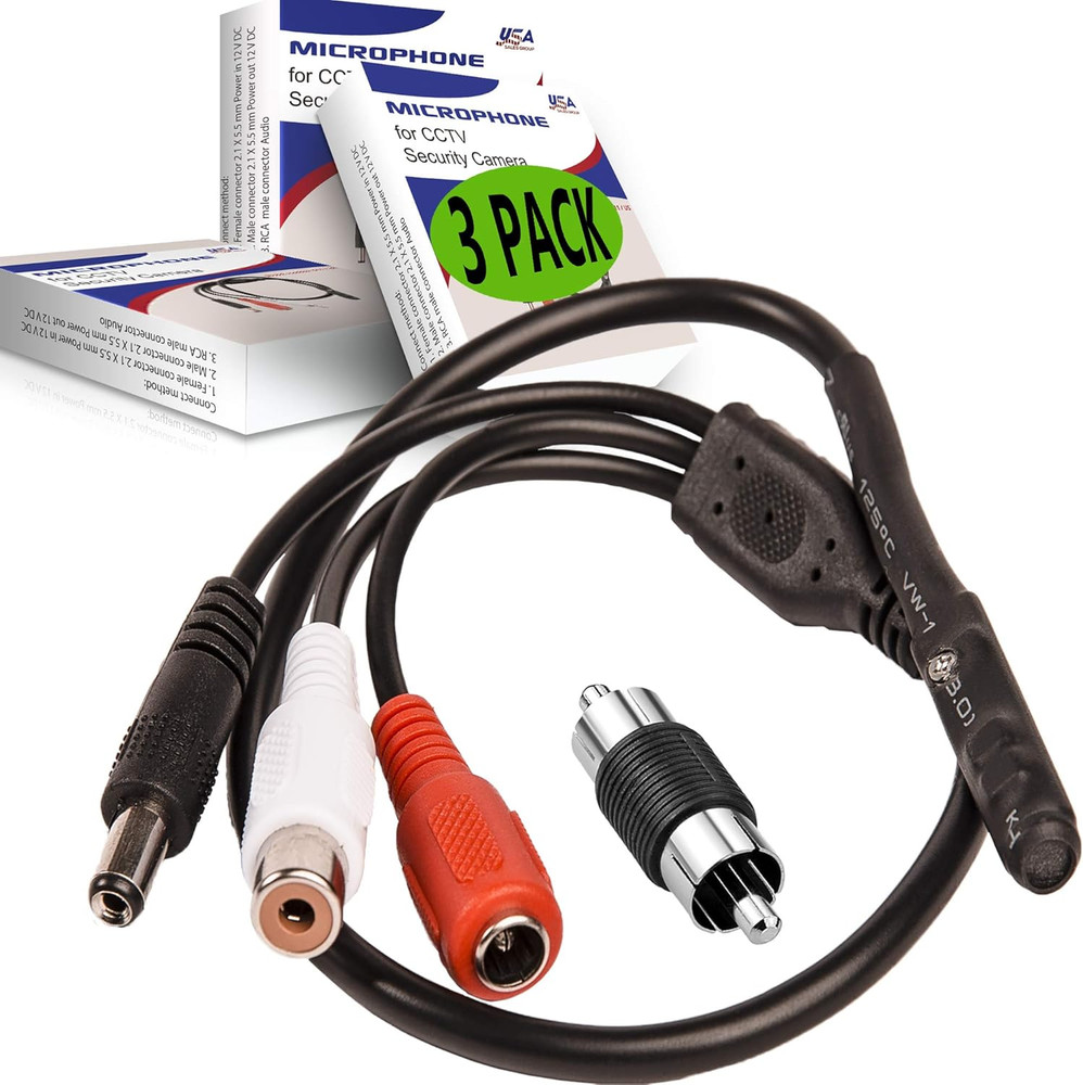 Outdoor Indor CCTV Microphone Security Tiny Surveillance RCA Audio for DVR with