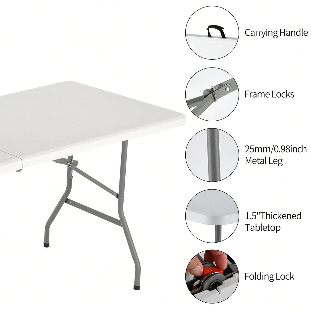 4FT Plastic Folding Table, Shooting Table, HDPE Portable Picnic Table-FGQA