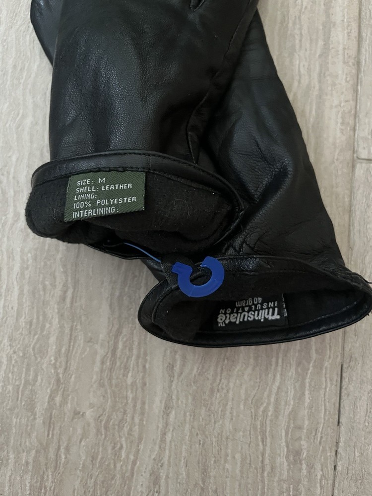 Leather Gloves Size M With Thinsulate