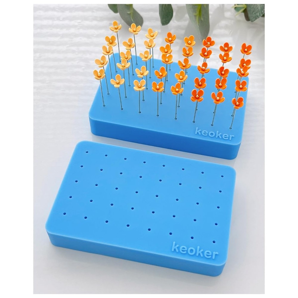 2PCS Silicone Baking Mat for Polymer Clay, Stud Earring Application Board for...