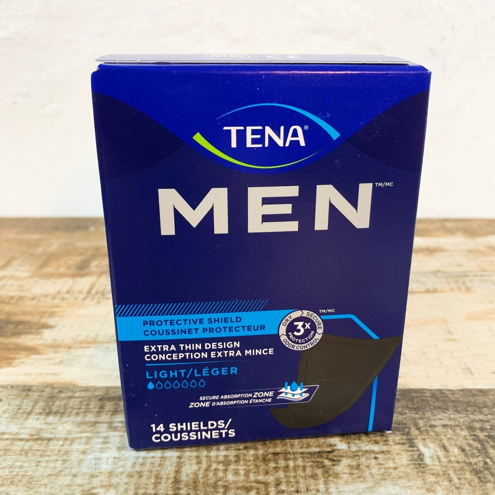 [NEW] TENA Men Active Fit Protective Shield Light Extra Thin (14 Pads Per Box)