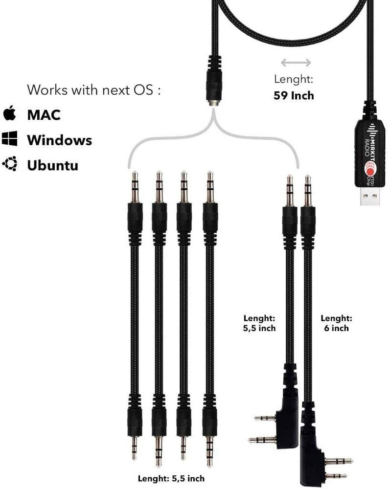 Durable 6 in 1 FTDI Programming Cable for Ham Radios – Plug and Play Feature