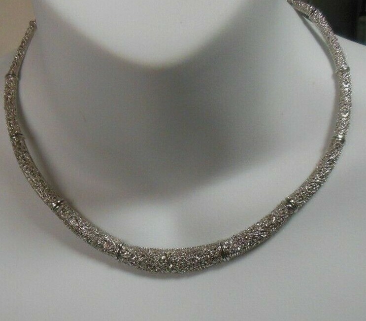 PREMIERE DESIGNS Rhinestone Graduated Panel Link Collar Necklace