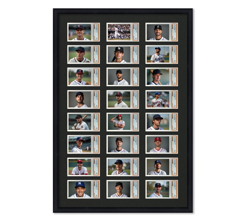 PSA Graded Card Frame Display Holds (24) Slabs, UV Protection (optional)