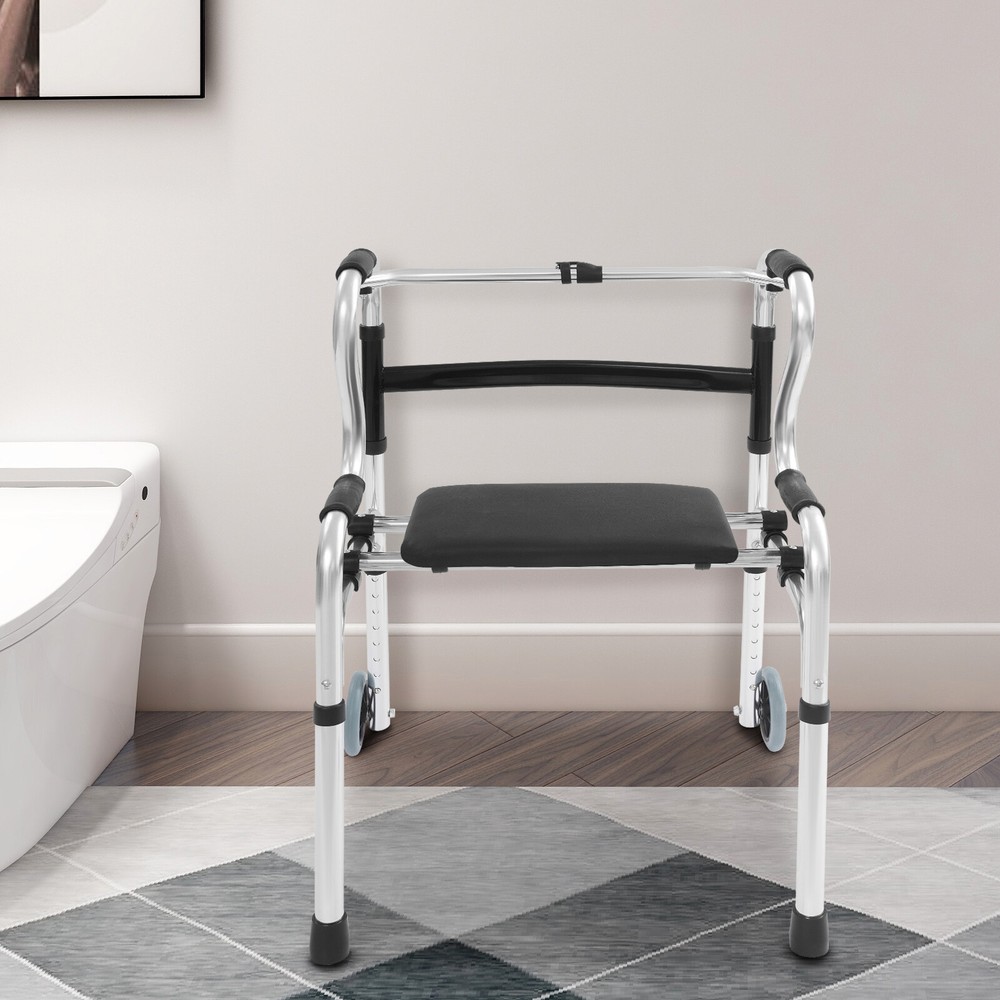 220.46 lbs Adjustable Walker Foldable Walker Seniors Foldable Stand Up Walker