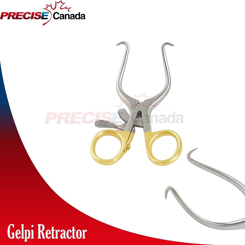 2 Pcs Gelpi Retractors 3.5" Sharp Points Surgical Veterinary Gold Handle