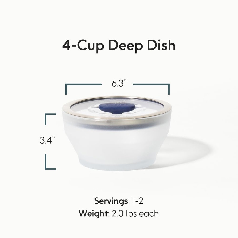 Cookware Plasticfree Microwave Dish 2piece Medium Deep Glass Storage Container W
