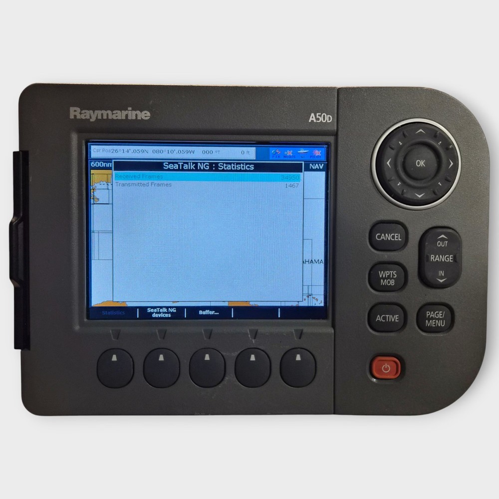 Raymarine A50D Multifunction Chartplotter Display -E62186- w/ Sun Cover - Tested