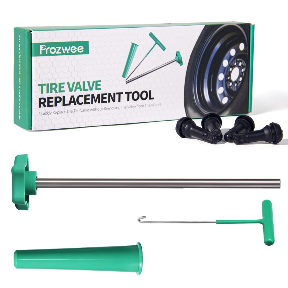Prozwee Tire Valve Stem Core Quickly 1SET Tool & 4PCS TR413 Stems