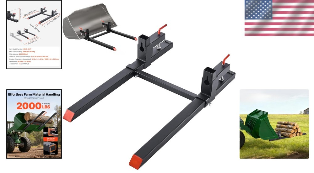 Efficient 43-Inch Pallet Forks with Strong Locking System for Material Handling