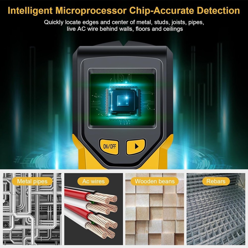 Battery-Powered Wall Scanner with Audio Alerts for Efficient Detection