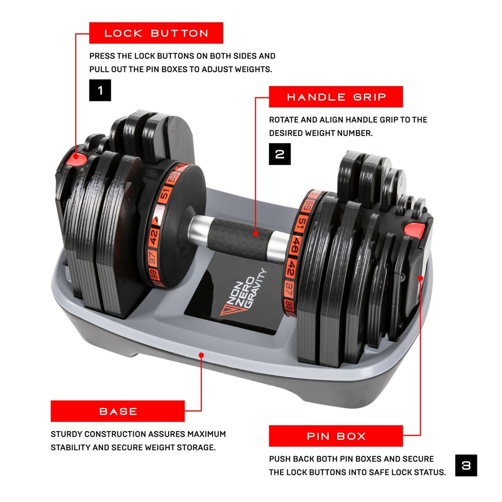 NZG PowerDyne 55lbs Adjustable Dumbbell (Single)